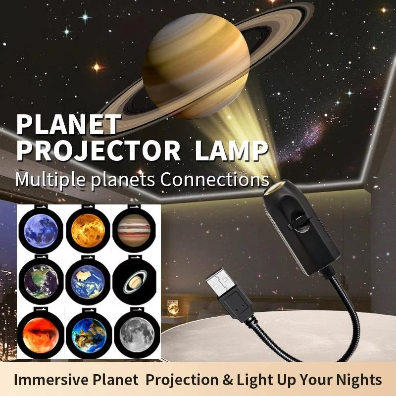 USB Ceiling Moon Earth Projection Atmosphere Light Starry Sky Lamp Night Light Romantic Bedroom Decoration Projector With 6 Lenses